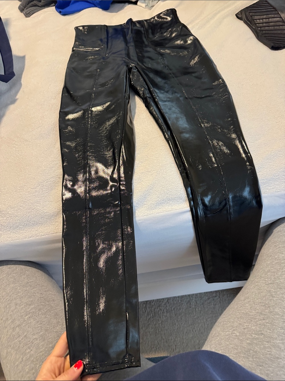 SPANX Black Faux Leather Skinny Jeans